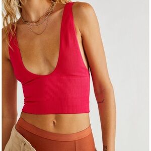 Free People Intimates Everyday Seamless Crop Hot Pink XS